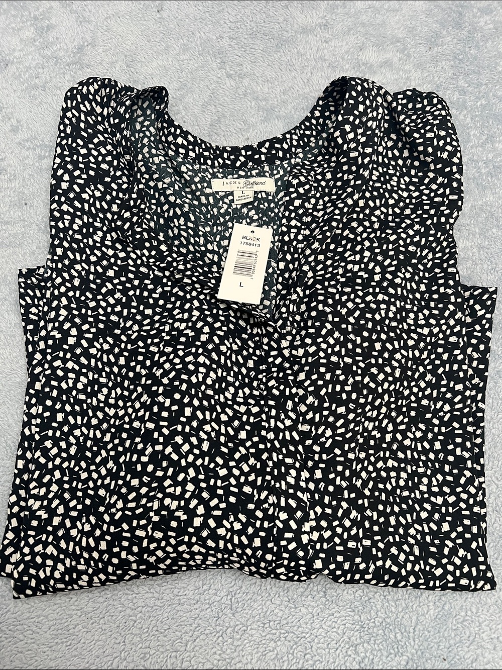 Jack by BB Dakota Black and White Confetti Print Sleeveless Top